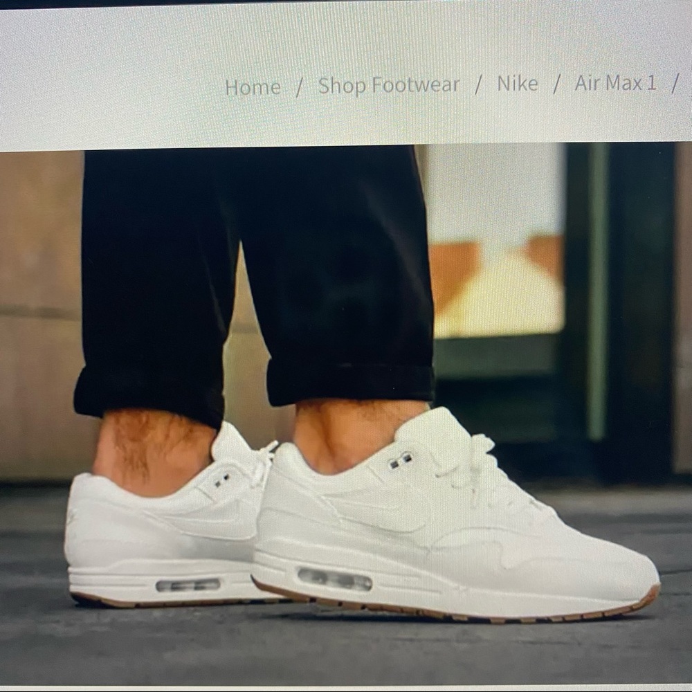Nike Air Max 1 Premium White Gum Mens Size 9